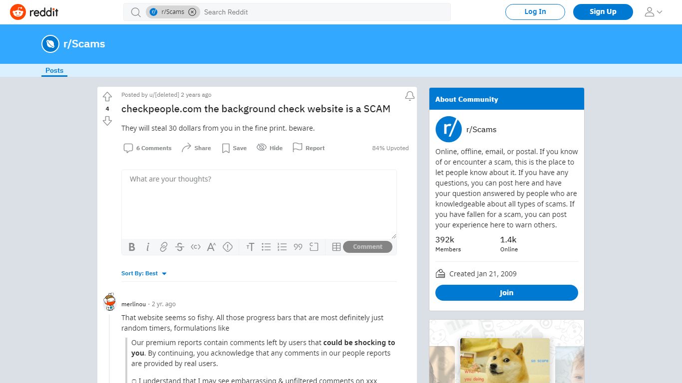 checkpeople.com the background check website is a SCAM : Scams - reddit